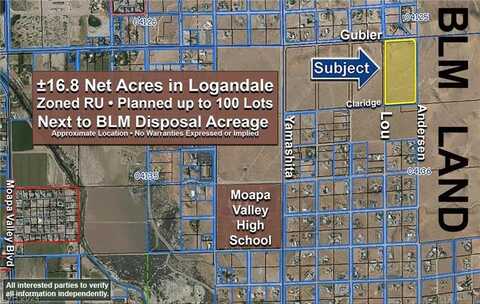 16.8 Acres • APN 041-36-101-005, Logandale, NV 89021