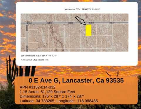 0 VAC AVENUE T VIC, Lancaster, CA 93535