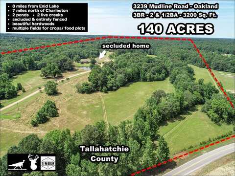 3239 Mudline Road - Tallahatchie County, Oakland, MS 38927