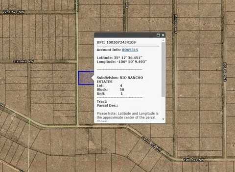 Block 50, Lot 4, Unit 1, Rio Rancho, NM 87144