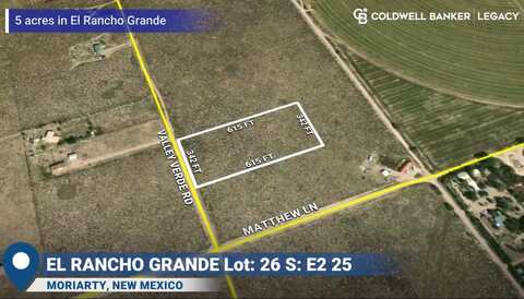 El Rancho Grande Lot: 26 S: E2, Moriarty, NM 87035