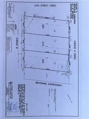 AVENUE B (LOT 27A & 29A) Avenue, Westwego, LA 70094