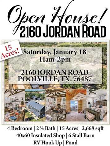 2160 Jordan Road, Poolville, TX 76487