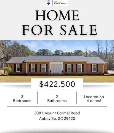 2083 Mt. Carmel Rd., Abbeville, SC 29620