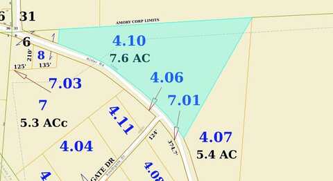 7.6 ac Ritter Road, Amory, MS 38821