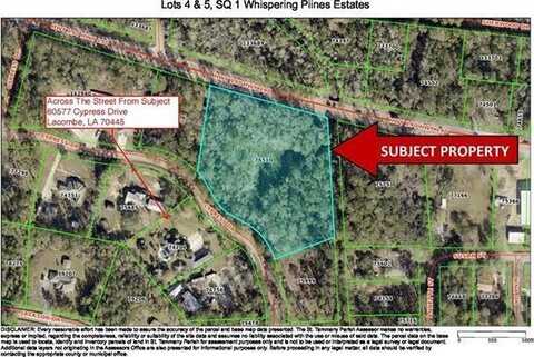 LOT 4 & 5 CYPRESS Drive, Lacombe, LA 70445