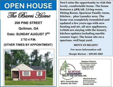 208 Pine Street, Quitman, GA 31643