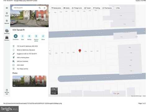 1731 TERRELL PLACE, BALTIMORE, MD 21213