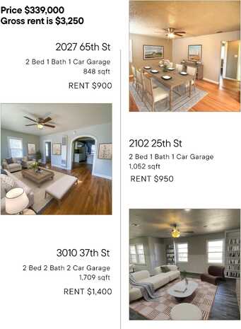 3 Property Package 37th, 25th, 65th, Lubbock, TX 79413