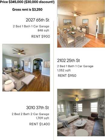3 Property Package 37th, 25th, 65th, Lubbock, TX 79413