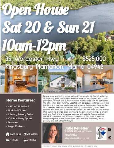 35 Worcester Highway, Kingsbury Plt, ME 04942