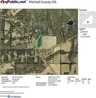 0 WADE RD., Pelham, GA 31779
