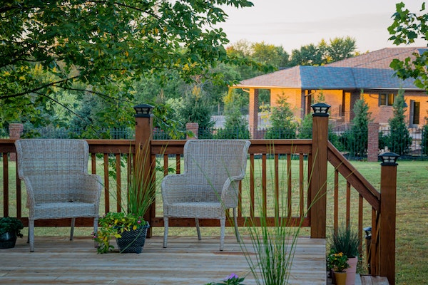 Patio near trees during the daytime