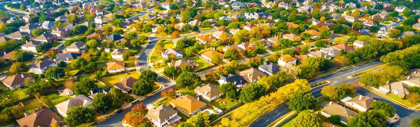 aerial view of homes for sale